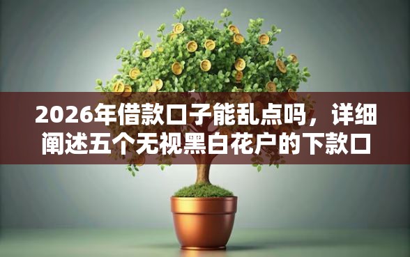 2026年借款口子能乱点吗，详细阐述五个无视黑白花户的下款口子