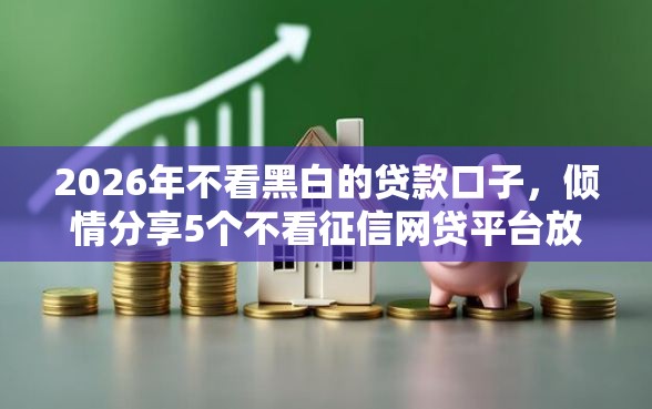 2026年不看黑白的贷款口子，倾情分享5个不看征信网贷平台放款快的软件