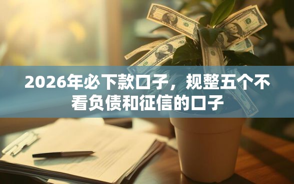 2026年必下款口子，规整五个不看负债和征信的口子