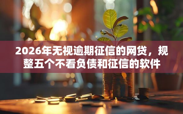 2026年无视逾期征信的网贷，规整五个不看负债和征信的软件