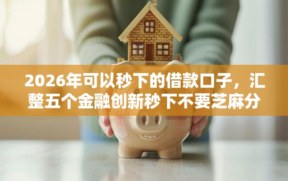 2026年可以秒下的借款口子，汇整五个金融创新秒下不要芝麻分的软件