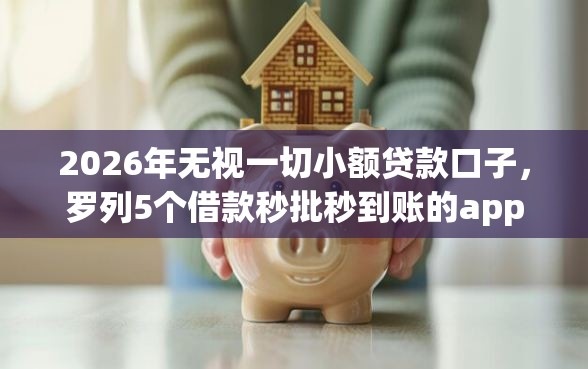 2026年无视一切小额贷款口子，罗列5个借款秒批秒到账的app