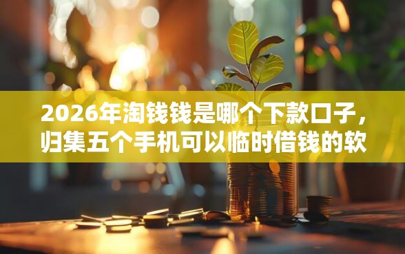 2026年淘钱钱是哪个下款口子，归集五个手机可以临时借钱的软件