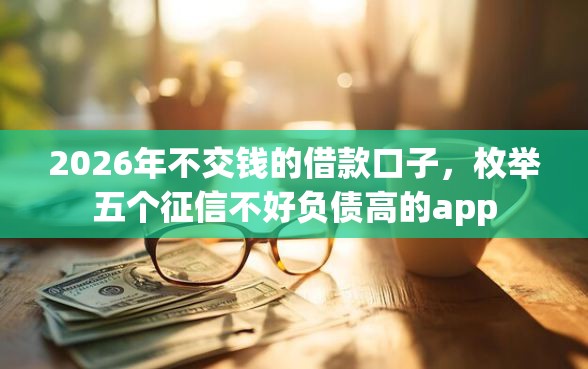 2026年不交钱的借款口子，枚举五个征信不好负债高的app