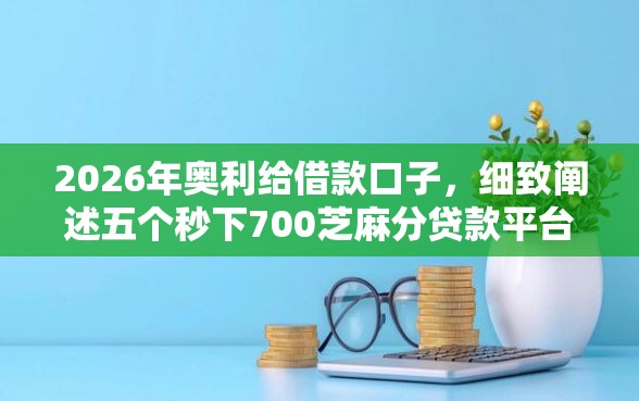 2026年奥利给借款口子，细致阐述五个秒下700芝麻分贷款平台