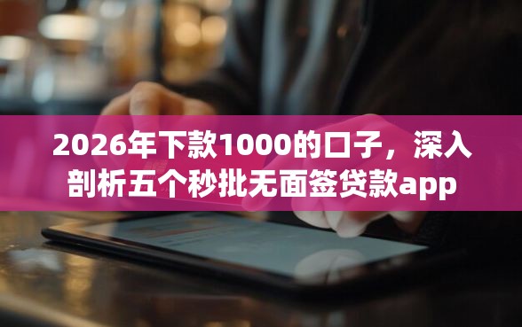 2026年下款1000的口子，深入剖析五个秒批无面签贷款app