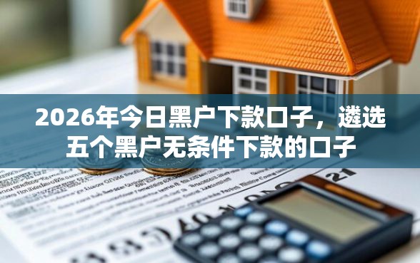 2026年今日黑户下款口子，遴选五个黑户无条件下款的口子