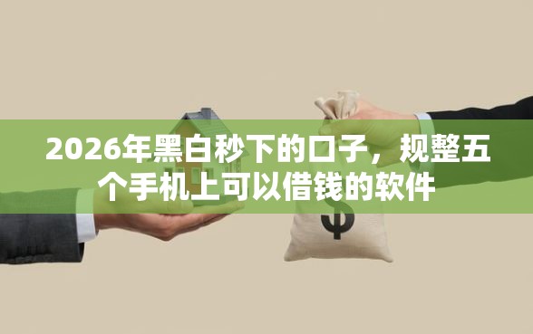 2026年黑白秒下的口子，规整五个手机上可以借钱的软件