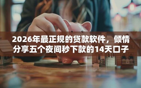 2026年最正规的贷款软件，倾情分享五个夜间秒下款的14天口子