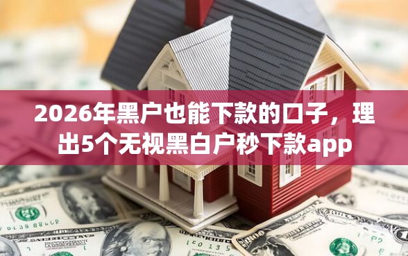 2026年黑户也能下款的口子，理出5个无视黑白户秒下款app