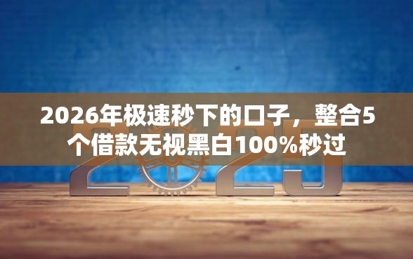 2026年极速秒下的口子，整合5个借款无视黑白100%秒过