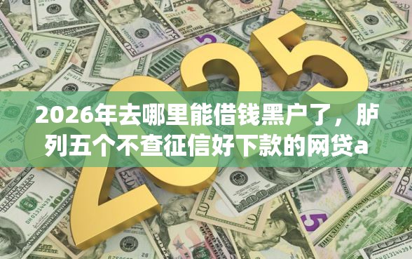 2026年去哪里能借钱黑户了，胪列五个不查征信好下款的网贷app