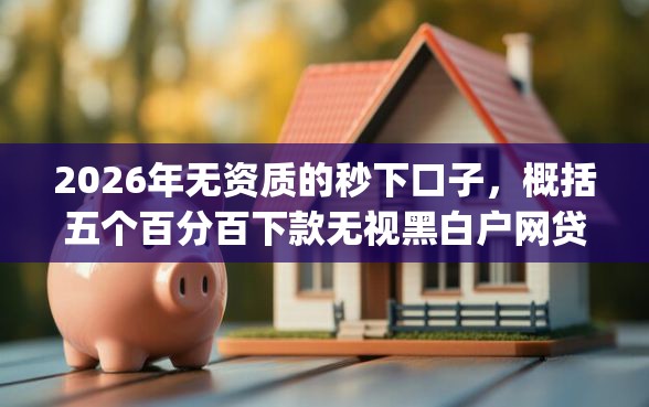 2026年无资质的秒下口子，概括五个百分百下款无视黑白户网贷app
