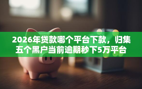 2026年贷款哪个平台下款，归集五个黑户当前逾期秒下5万平台