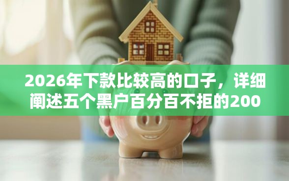 2026年下款比较高的口子，详细阐述五个黑户百分百不拒的2000借款口子