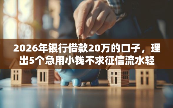 2026年银行借款20万的口子，理出5个急用小钱不求征信流水轻松贷的软件