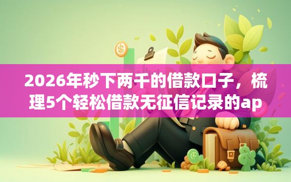 2026年秒下两千的借款口子，梳理5个轻松借款无征信记录的app