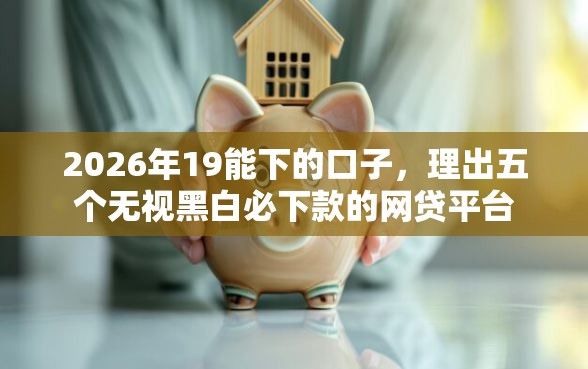 2026年19能下的口子，理出五个无视黑白必下款的网贷平台