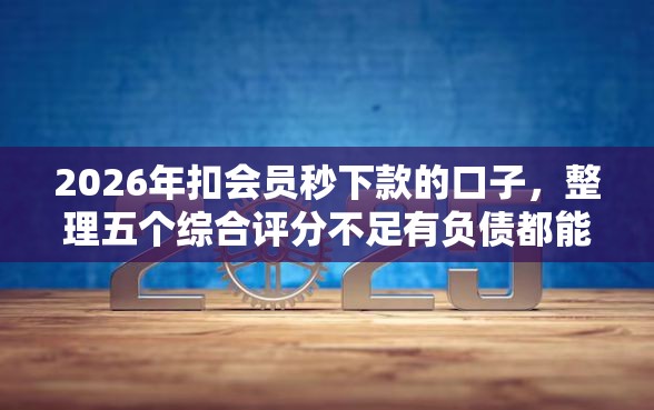 2026年扣会员秒下款的口子，整理五个综合评分不足有负债都能下款软件