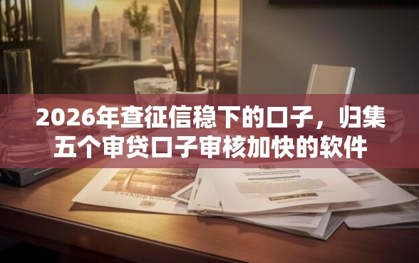 2026年查征信稳下的口子，归集五个审贷口子审核加快的软件