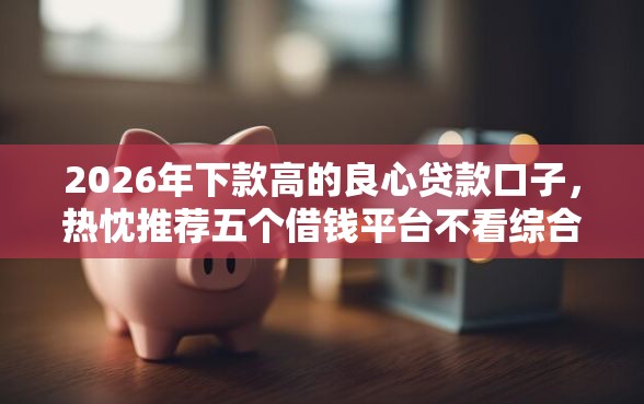 2026年下款高的良心贷款口子，热忱推荐五个借钱平台不看综合评估的软件