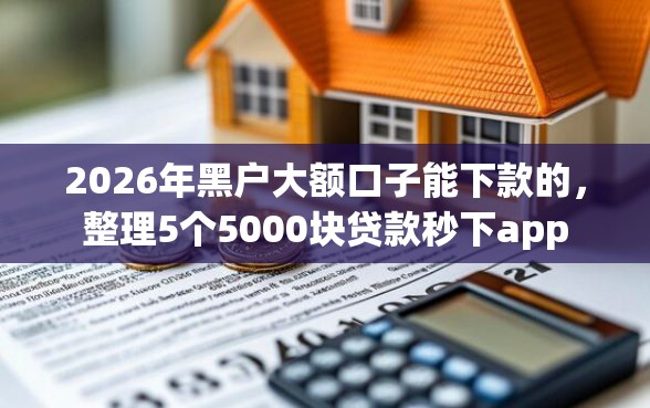 2026年黑户大额口子能下款的，整理5个5000块贷款秒下app