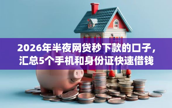 2026年半夜网贷秒下款的口子，汇总5个手机和身份证快速借钱app
