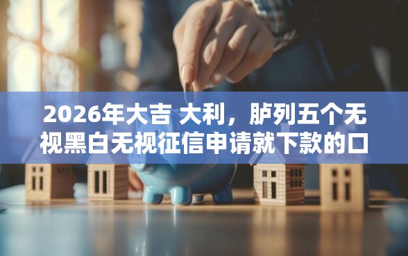 2026年大吉 大利，胪列五个无视黑白无视征信申请就下款的口子