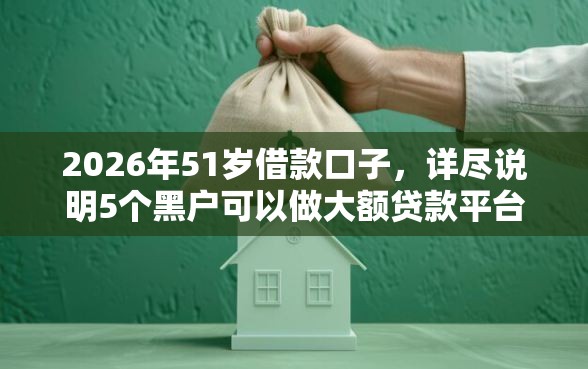 2026年51岁借款口子，详尽说明5个黑户可以做大额贷款平台