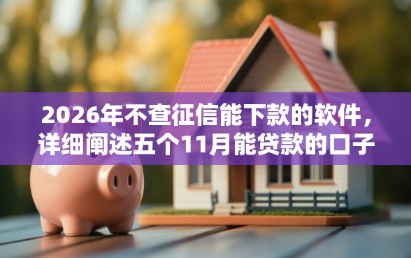 2026年不查征信能下款的软件,详细阐述五个11月能贷款的口子 2026年不查征信能下款的软件,详细阐述五个11月能贷款的口子