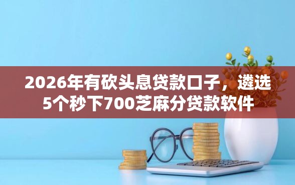 2026年有砍头息贷款口子，遴选5个秒下700芝麻分贷款软件