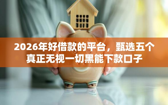 2026年好借款的平台，甄选五个真正无视一切黑能下款口子