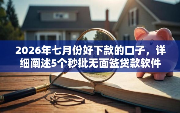 2026年七月份好下款的口子，详细阐述5个秒批无面签贷款软件