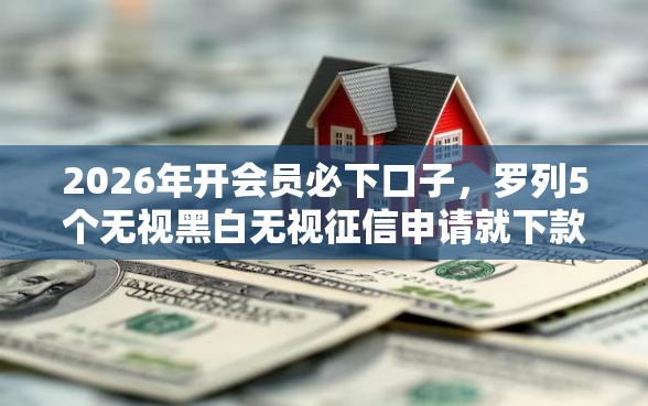 2026年开会员必下口子，罗列5个无视黑白无视征信申请就下款的口子