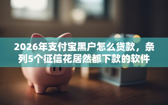2026年支付宝黑户怎么贷款，条列5个征信花居然都下款的软件