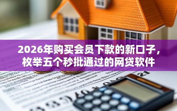 2026年购买会员下款的新口子，枚举五个秒批通过的网贷软件