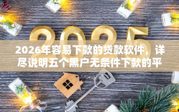 2026年容易下款的贷款软件，详尽说明五个黑户无条件下款的平台