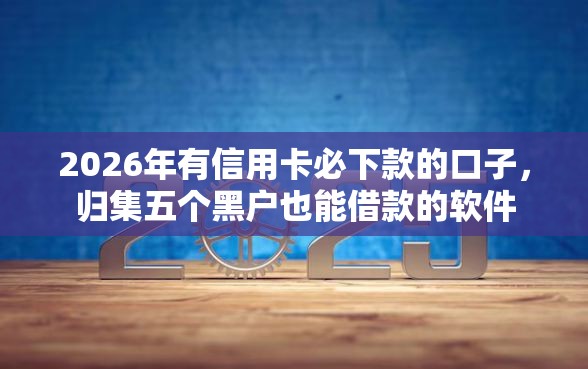 2026年有信用卡必下款的口子，归集五个黑户也能借款的软件