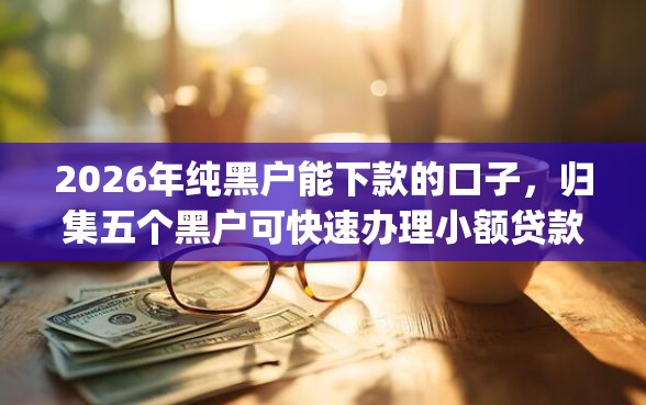 2026年纯黑户能下款的口子，归集五个黑户可快速办理小额贷款业务的app