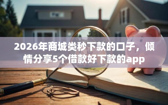 2026年商城类秒下款的口子，倾情分享5个借款好下款的app