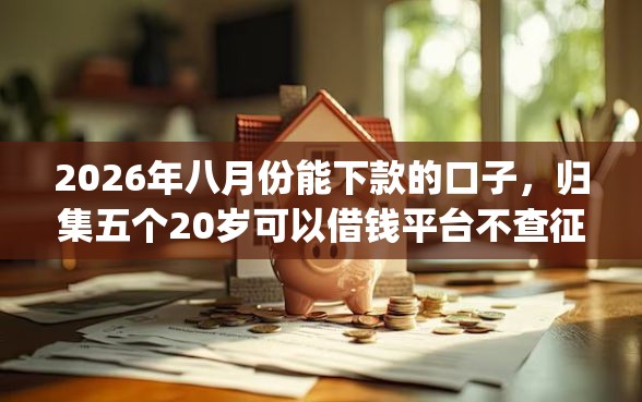 2026年八月份能下款的口子，归集五个20岁可以借钱平台不查征信的app