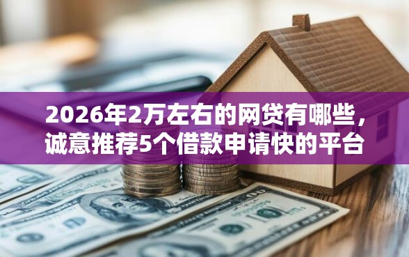 2026年2万左右的网贷有哪些，诚意推荐5个借款申请快的平台