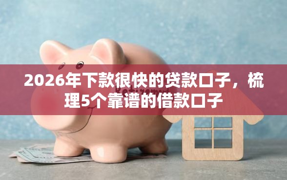 2026年下款很快的贷款口子，梳理5个靠谱的借款口子