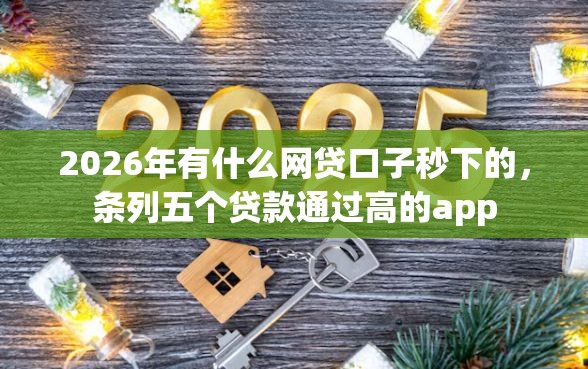 2026年有什么网贷口子秒下的，条列五个贷款通过高的app