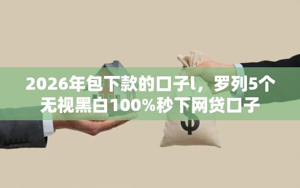 2026年包下款的口子l，罗列5个无视黑白100%秒下网贷口子