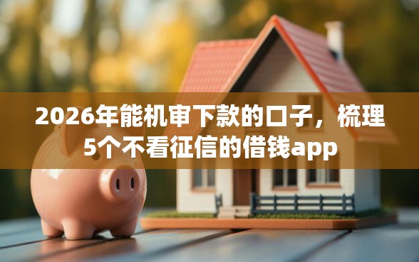 2026年能机审下款的口子，梳理5个不看征信的借钱app