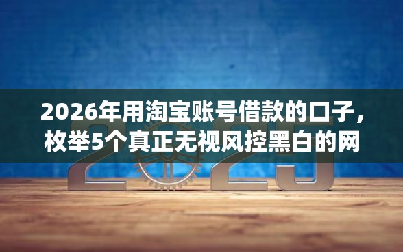 2026年用淘宝账号借款的口子，枚举5个真正无视风控黑白的网贷app