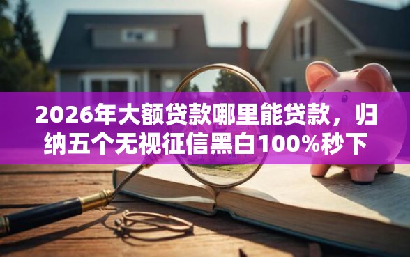 2026年大额贷款哪里能贷款，归纳五个无视征信黑白100%秒下网贷口子