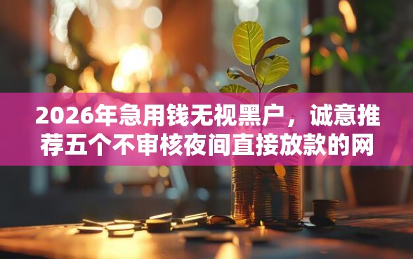 2026年急用钱无视黑户，诚意推荐五个不审核夜间直接放款的网贷软件