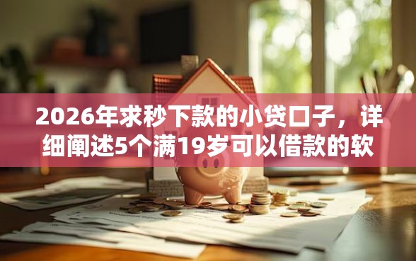 2026年求秒下款的小贷口子，详细阐述5个满19岁可以借款的软件